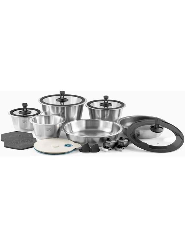 Leggno Cookvision 1058SET17 17 Parça Çıkarılabilir Saplı Çelik Tencere Seti