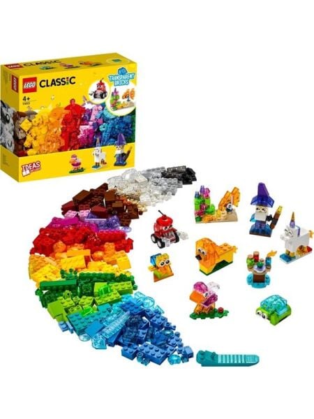 LEGO Classic Yaratıcı Şeffaf Yapım Parçaları 11013-4 Yaş ve Üzeri Çocuklar İçin Şeffaf Yapım Parçaları İçeren Yaratıcı Oyuncak Yapım Seti (500 Parça)