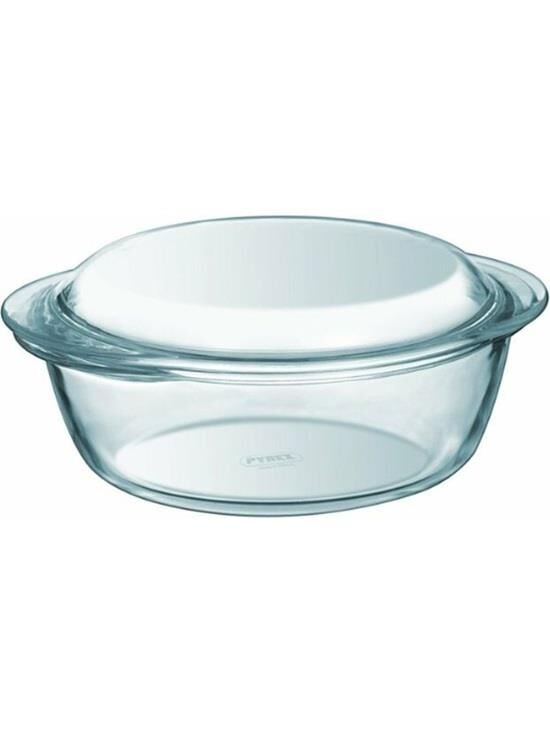 Pyrex 207A000/7343 Kapaklı Cam Yuvarlak Fırın Kabı 1,3 L