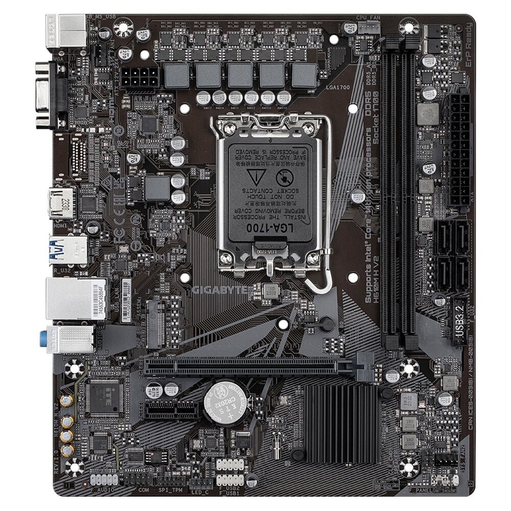 Gigabyte H610M H V2 DDR5 5600Mhz (OC) HDMI M.2 mATX 1700p