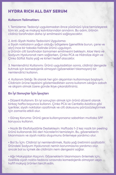İnkorea Gün Boyu Süren Nemlendirici Serum - Hidra Rich All Day Serum