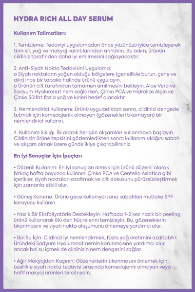 İnkorea Gün Boyu Süren Nemlendirici Serum - Hidra Rich All Day Serum
