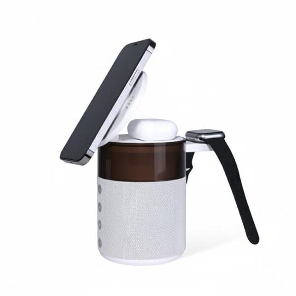 Venandin Fusion 5in1 Megsafe Hoparlör Özellikli Kablosuz Şarjlı Gece Lambası