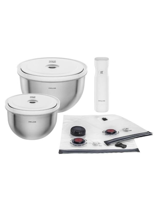Zwilling Fresh & Save Bowls Vakumlu Başlangıç Seti Paslanmaz Çelik M/L 9 Parça