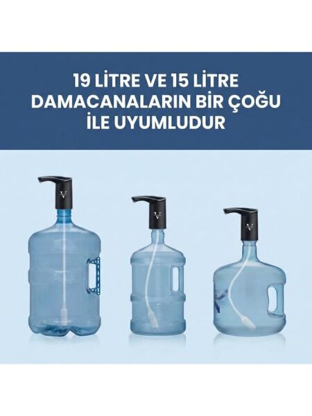 Vayomy SilentPro Sessiz Şarjlı Otomatik Damacana Su Pompası Dalgıç Motor Yüksek Hızlı Dolum Çocuk Kilidi (Bpa Free)
