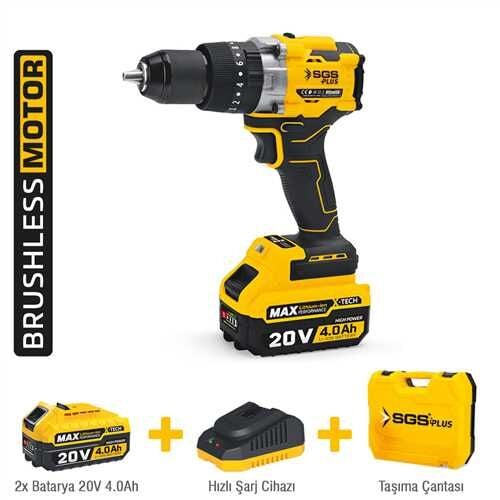 DARBELİ MATKAP SETİ 20 VOLT 130 Nm Tork 2*4.0Ah (KÖMÜRSÜZ MOTOR)
