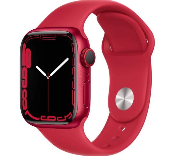 Apple Watch Series 7 Gps + Cellular, 41MM Kırmızı Alüminyum Kasa ve Kırmızı Spor Kordon - MKHV3TU/A