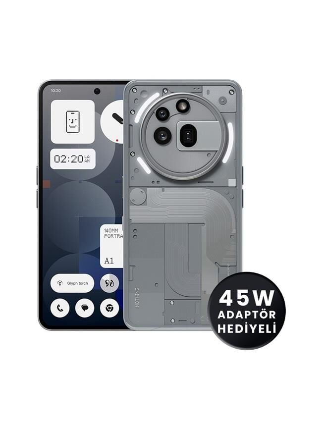 Nothing Phone (3a) Pro 256 GB 12 GB Ram Gri (Nothing Türkiye Garantili)