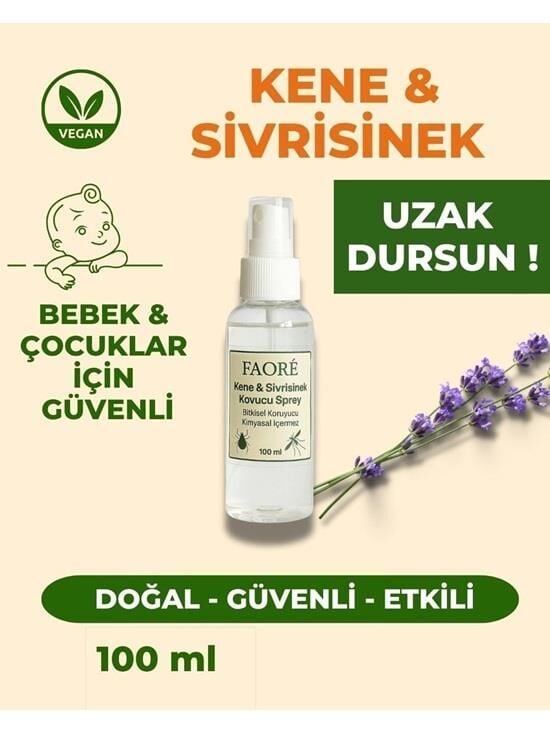 Faoré Doğal Sivrisinek ve Kene Kovucu Sprey 100 ml | Bebek ve Çocuklara Uygun Bitkisel Formül