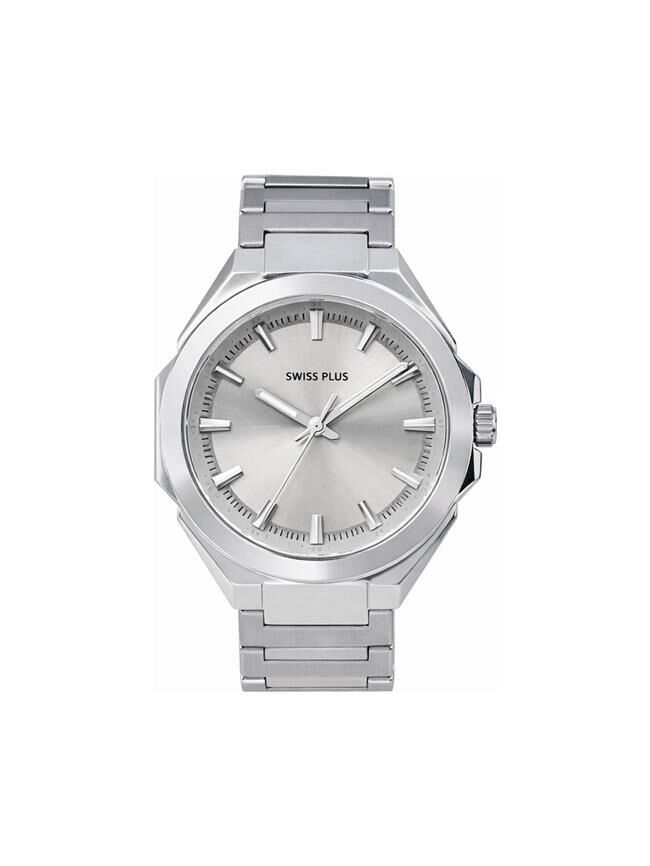 Swiss Plus Erkek Kol Saati - Essential Collection - Model-9 ST3506AGS Max Plus Silver/Silver