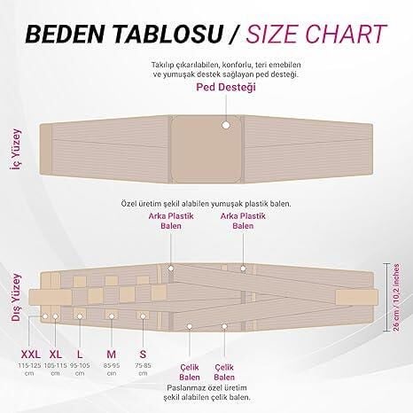 MATRİS Çelik Balenli Korse Lumbostad (26CM) Ortopedik Korse Bel Fıtığı Bel Korsesi