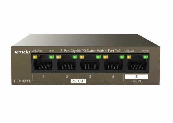 Tenda 5 Port 10/100/1000 PoE Switch