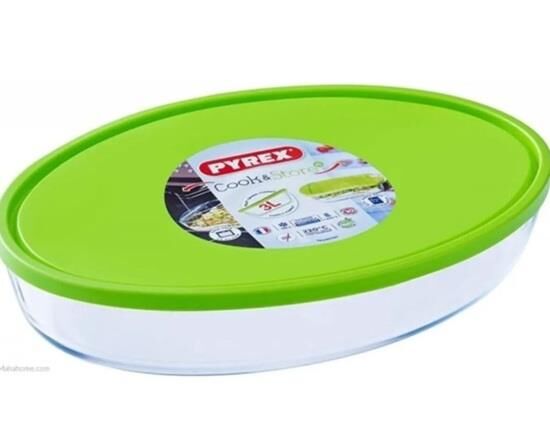 Pyrex Cam Kapaklı Oval Saklama Kabı 35x24 3,2l 346P002/7045