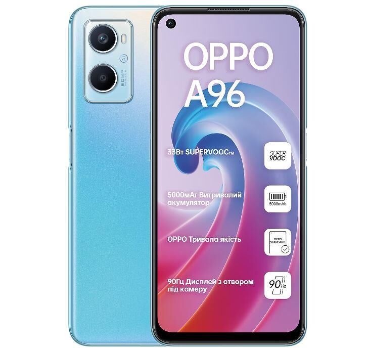 Oppo A96 6Gb Ram 128Gb Mavi (Oppo Türkiye Garantili)