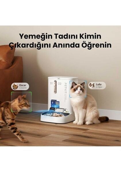Petkit Yumshare Kameralı Çift Hazneli Akıllı Mama Kabı 2 Beyaz - Yapay Zeka Destekli  (Resmi Distribütör Garantili)