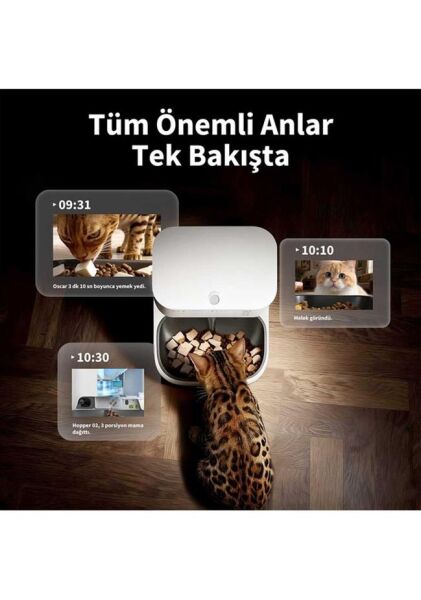 Petkit Yumshare Kameralı Çift Hazneli Akıllı Mama Kabı 2 Beyaz - Yapay Zeka Destekli  (Resmi Distribütör Garantili)