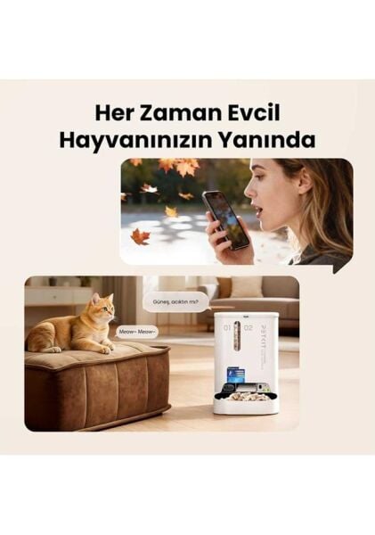 Petkit Yumshare Kameralı Çift Hazneli Akıllı Mama Kabı 2 Beyaz - Yapay Zeka Destekli  (Resmi Distribütör Garantili)