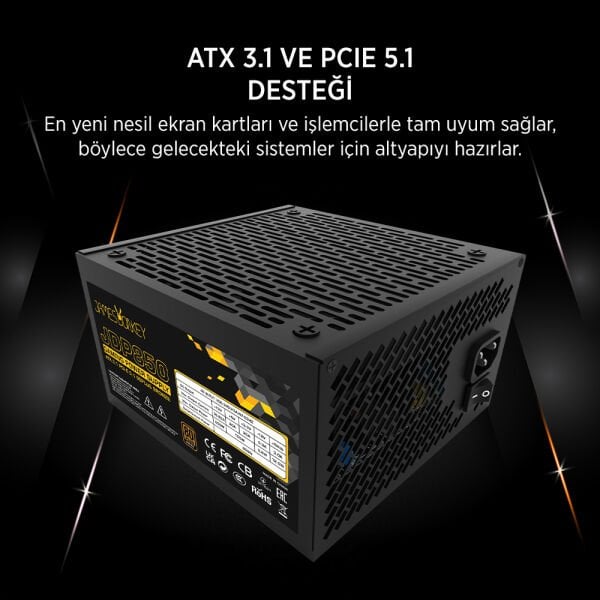 James Donkey JDP850 APFC 12CM 850W Bronze 80+ ATX 3.1 PCI-E 5.1 Power Supply