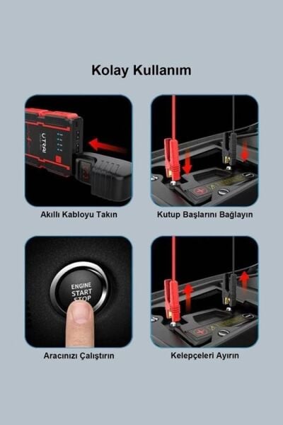 İ-TİNG Araç Otomobil Akıllı Set Araç Yıkama Araç İçi Süpürge Araç Lastik Şişirme Akü Takviye Seti