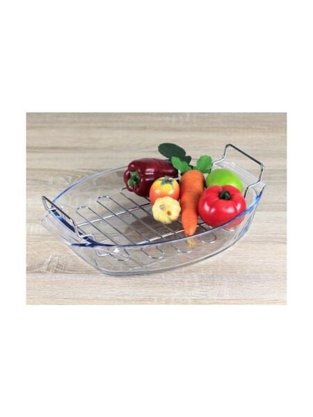 Pyrex Borosilikat Oval Izgarılı Fırın Kabı  4L 39x24 Cm 412U000/7043