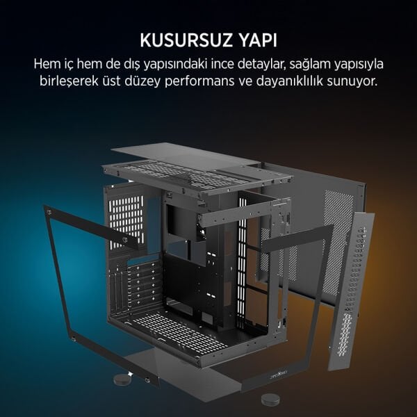 James Donkey Stark S800 4xARGB Temperli Cam 650W 80+ Bronze ATX Siyah Gaming (Oyuncu) Kasa