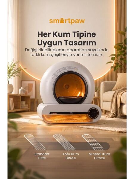 Smartpaw Nova Cat Pro Akıllı Otomatik Kedi Tuvaleti Gri (Türkiye Garantili)