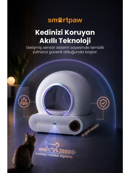 Smartpaw Nova Cat Pro Akıllı Otomatik Kedi Tuvaleti Beyaz (Türkiye Garantili)