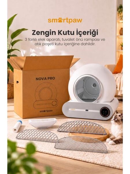 Smartpaw Nova Cat Pro Akıllı Otomatik Kedi Tuvaleti Beyaz (Türkiye Garantili)
