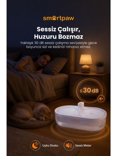 Smartpaw Aqua Lite 4 Litre Otomatik Kedi Su Pınarı (Distribütör Garantili)