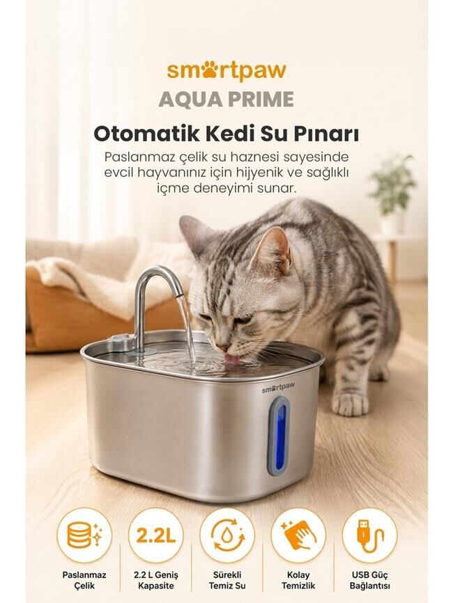 Smartpaw Aqua Prime Kedi Su Pınarı (Distribütör Garantili)