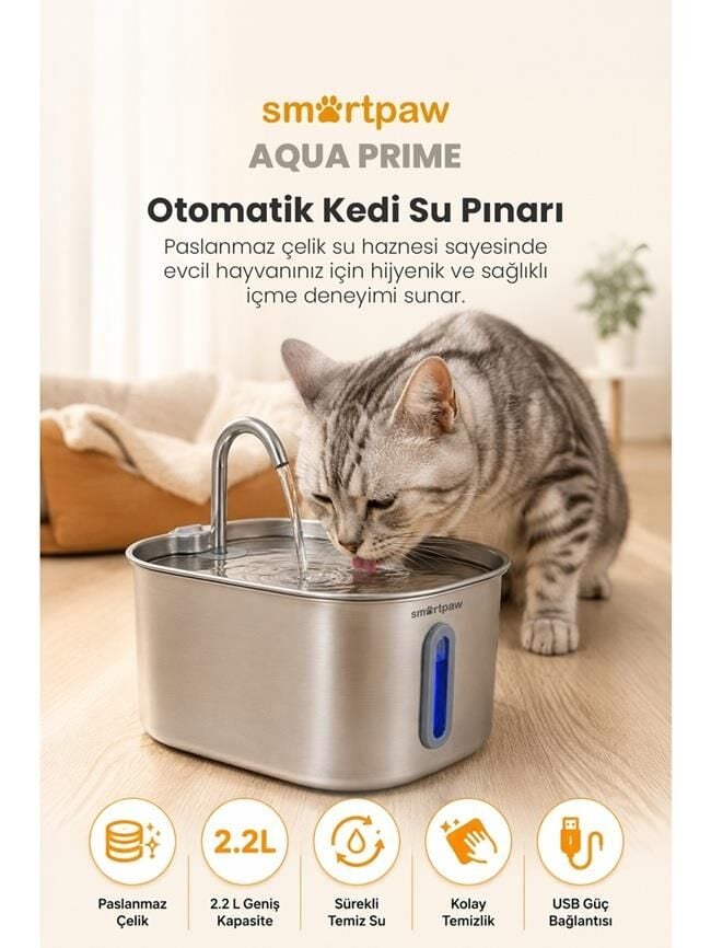 Smartpaw Aqua Prime Kedi Su Pınarı (Distribütör Garantili)