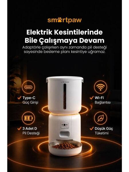 Smartpaw Fresh Feeder Pro Kameralı Akıllı Otomatik Mama Kabı (Distribütör Garantili)