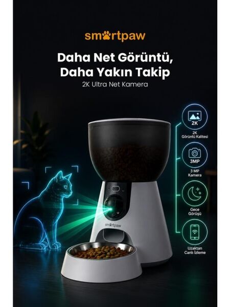 Smartpaw Fresh Feeder Ultra Kameralı Akıllı Otomatik Mama Kabı (Distribütör Garantili)