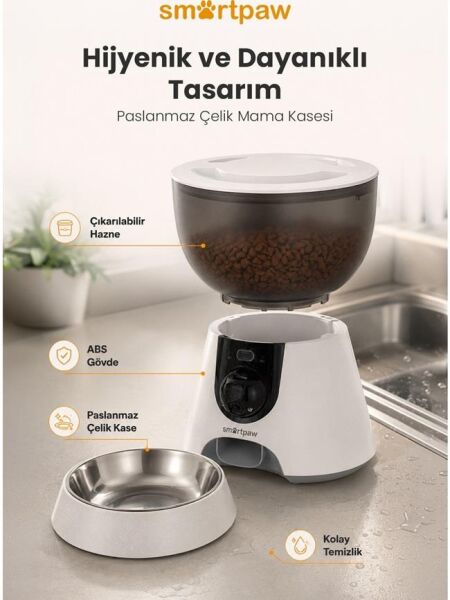 Smartpaw Fresh Feeder Ultra Kameralı Akıllı Otomatik Mama Kabı (Distribütör Garantili)