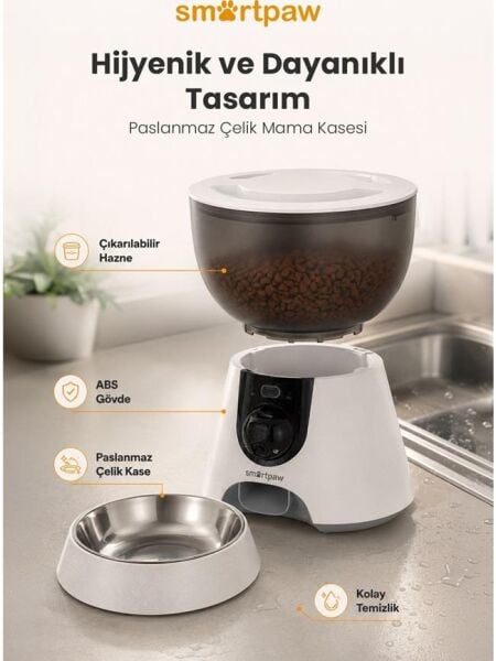 Smartpaw Fresh Feeder Ultra Kameralı Akıllı Otomatik Mama Kabı (Distribütör Garantili)