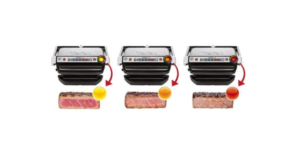 Tefal OptiGrill+ 4 Porsiyon Kapasiteli 2000 Watt 6 Programlı Barbekü Izgara ve Tost Makinesi - Inox