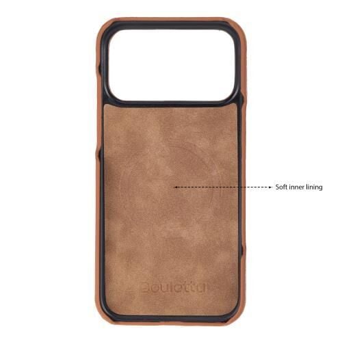 Swiss Plus iPhone 17 Pro Max 18 Pro Max Hakiki Deri Megsafe Turuncu Arka Kapak