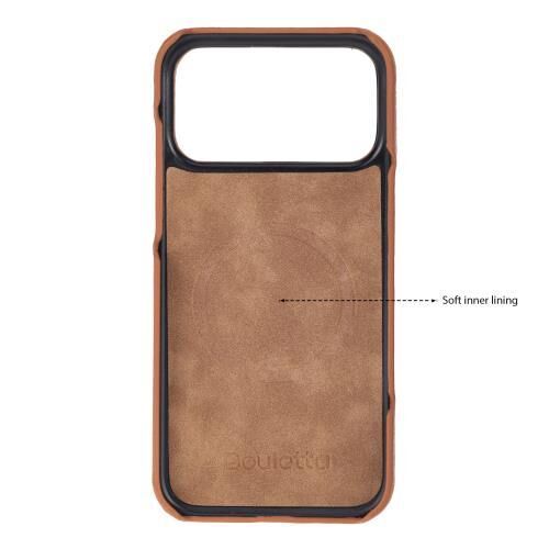 Swiss Plus iPhone 17 Pro Max 18 Pro Max Hakiki Deri Megsafe Turuncu Arka Kapak UJ RST2