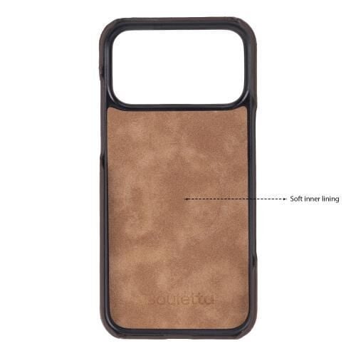 Swiss Plus iPhone 17 Pro Max 18 Pro Max Hakiki Deri Megsafe Koyu Kahverengi Arka Kapak UJ G2