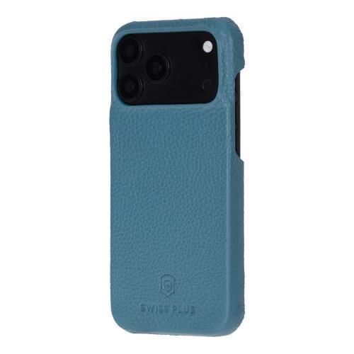 Swiss Plus iPhone 17 Pro Max 18 Pro Max Hakiki Deri Megsafe Mavi Arka Kapak UJ FL09