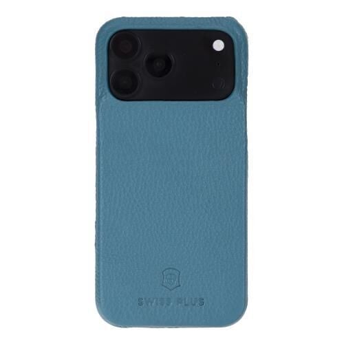 Swiss Plus iPhone 17 Pro Max 18 Pro Max Hakiki Deri Megsafe Mavi Arka Kapak UJ FL09