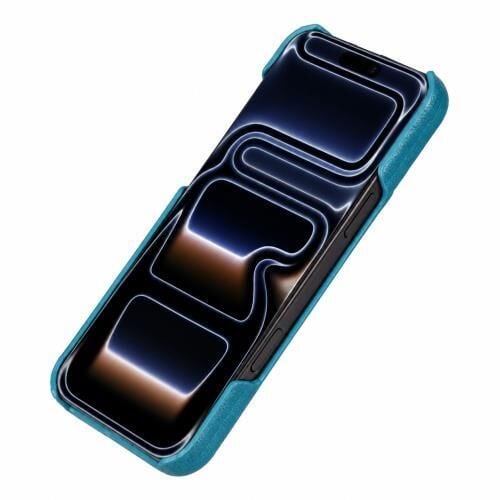 Swiss Plus iPhone 17 Pro Max 18 Pro Max Hakiki Deri Megsafe Mavi Arka Kapak UJ FL09