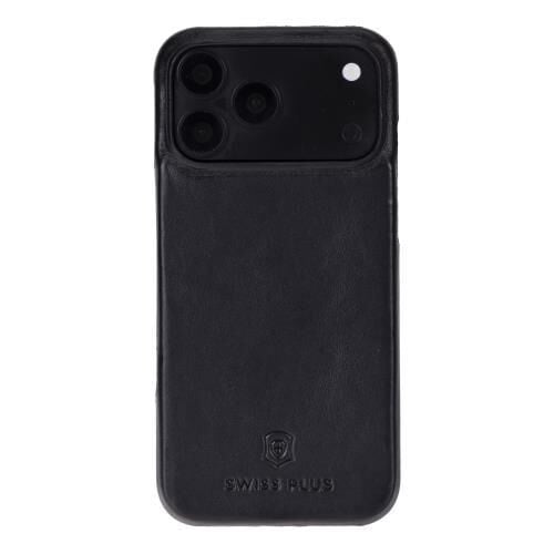 Swiss Plus iPhone 17 Pro 18 Pro Hakiki Deri Megsafe Siyah Arka Kapak UJ RST1