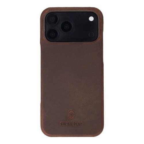 Swiss Plus iPhone 17 Pro 18 Pro Hakiki Deri Megsafe Koyu Kahverengi Arka Kapak UJ G2