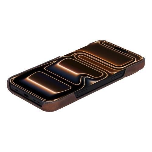 Swiss Plus iPhone 17 Pro 18 Pro Hakiki Deri Megsafe Koyu Kahverengi Arka Kapak UJ G2