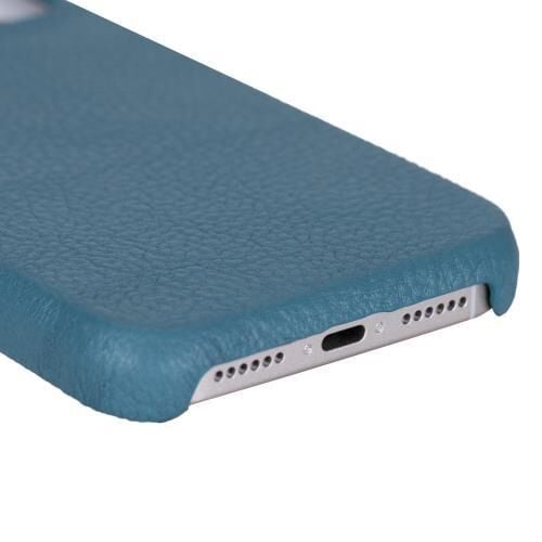 Swiss Plus iPhone 17 Pro 18 Pro Hakiki Deri Megsafe  Mavi Arka Kapak UJ FL09