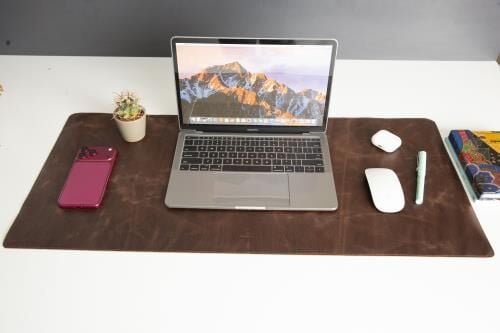 Swiss Plus Premium Koyu Kahverengi Hakiki Deri Masa Matı 37x80 cm TN03