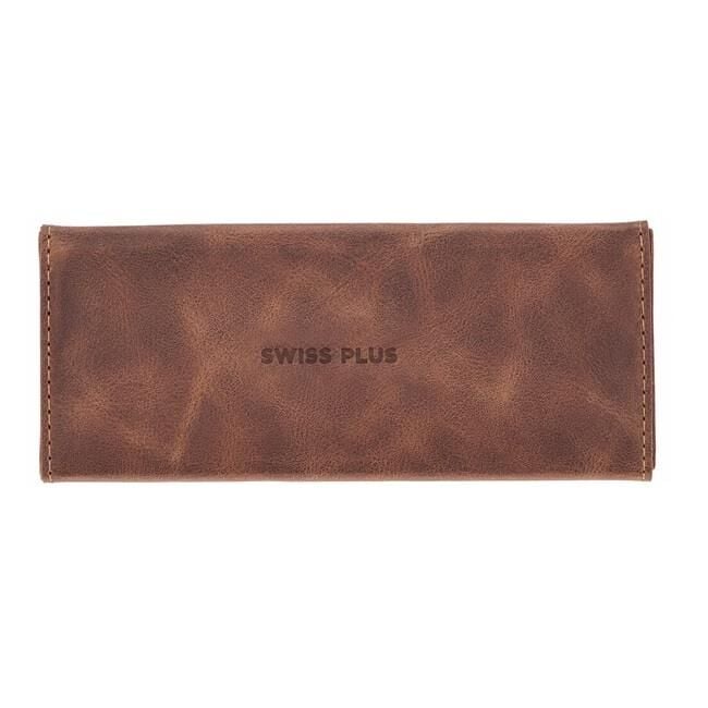 Swiss Plus Premium Kahverengi Hakiki Deri Gözlük Kılıfı TN2