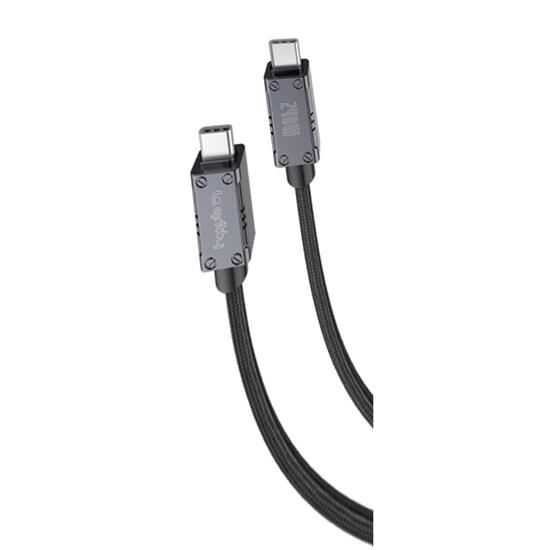 Gritty 240W Akım Korumalı Süper Hızlı Şarj Örgülü Type-C to Type-C Şarj kablosu 200cm Siyah (GL-MAX240)