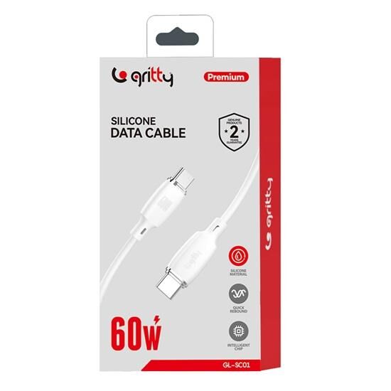Gritty 60W Type-C to Type-C Şarj Kablosu 1 m Beyaz (GL-SC01)